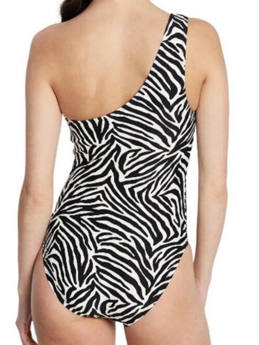 New KATE SPADE NEW YORK Zebra One Shoulder One Piece sz L